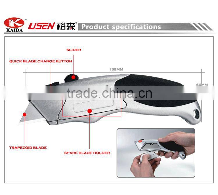 6 PCS Auto Loading Trapezoid blade Zinc alloy utility cutter knife