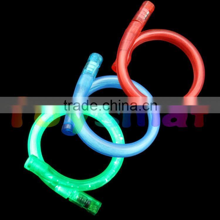led fiber material blinking luminous flashing plastic bracelet