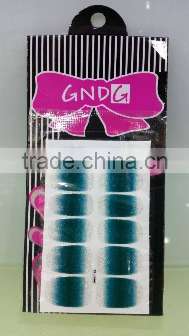 2016 colorful hot sale gradiente beauty stickers nail for girls