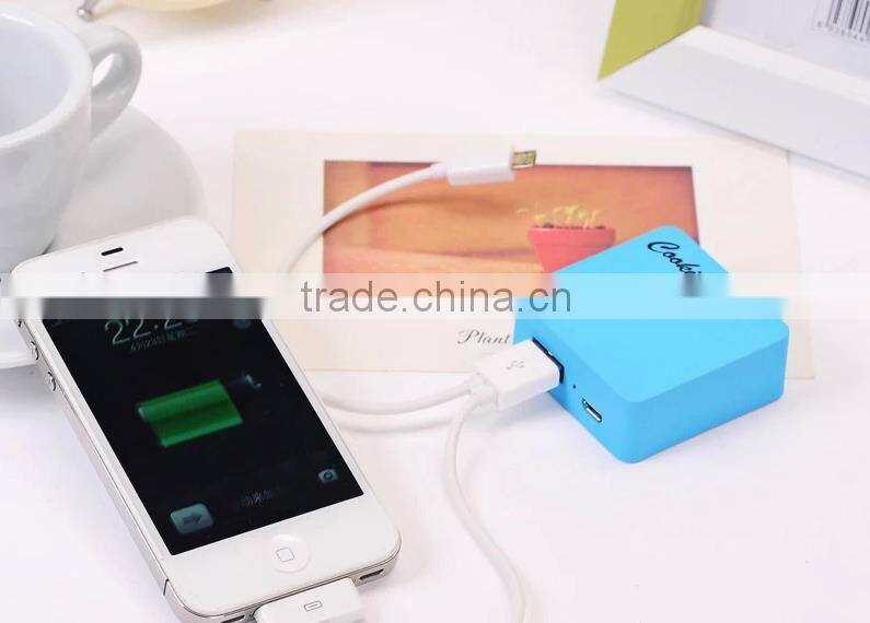 slim mini universal portable square power bank 2800 mah li-polymer battery mobile power