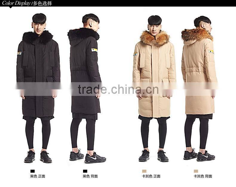 wholesale mens black yellow winter goose down jacket