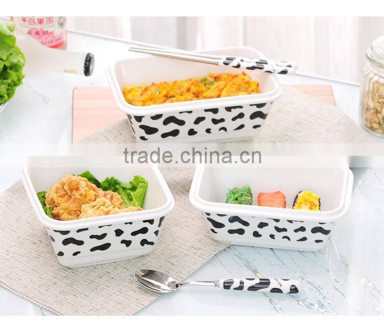 Bento lunch box,Rectangular ceramic Lunch Box with airtight lid,kids lunch box