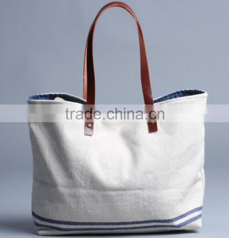 super quality large summer beach bag leather handles wholesale