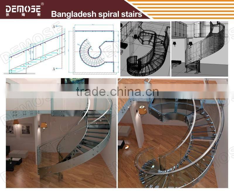 metal deck stairs/plexiglass stairs for interior