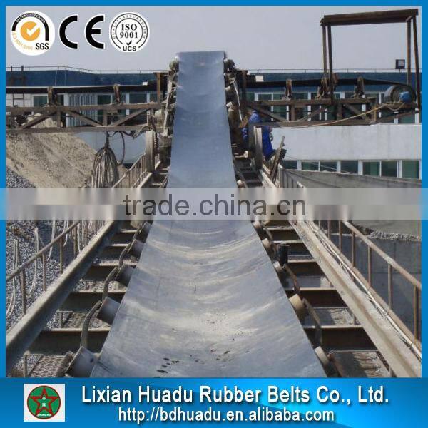 conveyor belt for continuous ship unloaders and shiploading of bulk materials