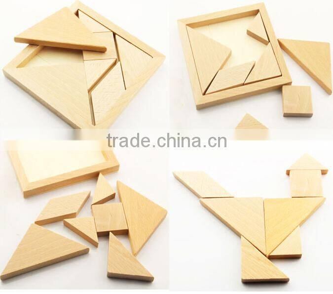 wholesaler colorful interesting wooden tangram puzzle,wooden jigsaw puzzle