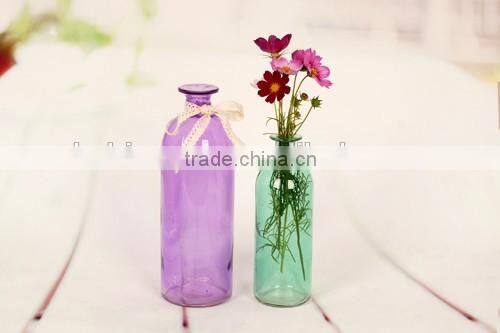 hot selling glass vase with blue and white frosted