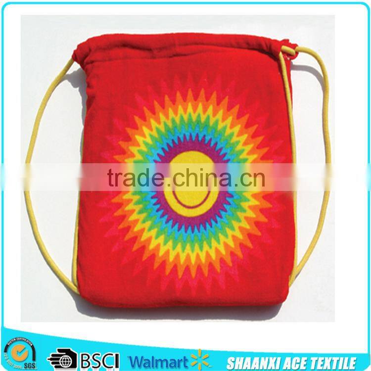 2015 fashionable and Cute girl printing folding beach towel bag