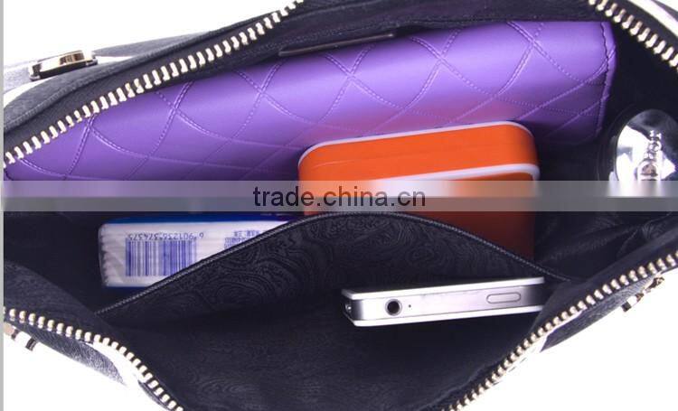 Fahionable giraffe pattern leather make up bag and ladies clutch bag