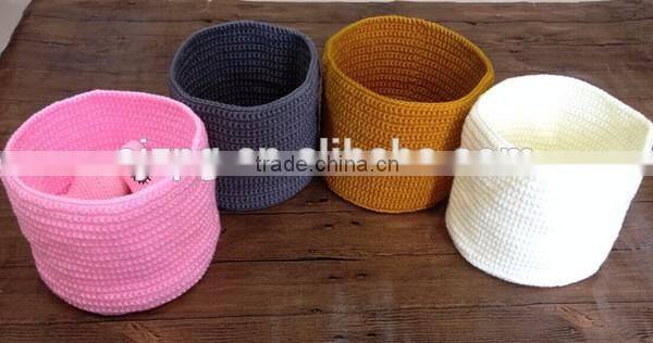 designed crochet hand knitting yarn storage basket