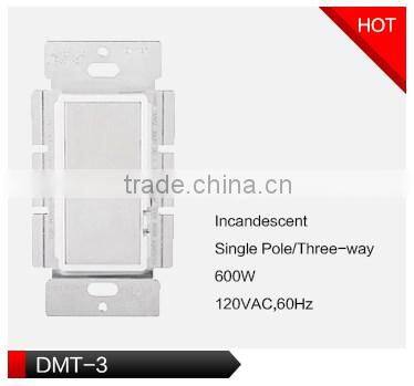 120v 60HZ single pole/three way decorator CFL/ led dimmer LED light switch with night light