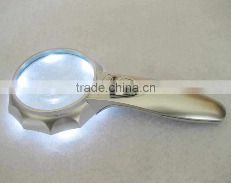 Handheld lighted magnifying glass/led illuminated magnifier