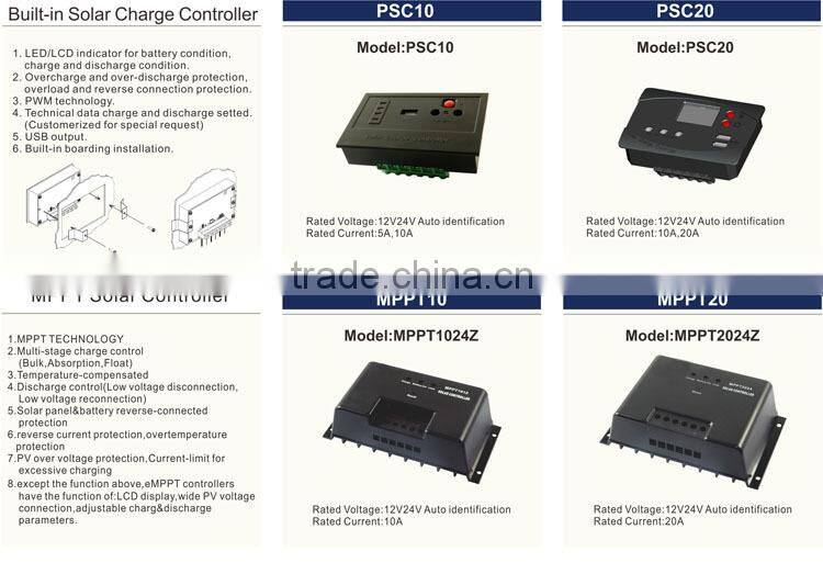 10a 12v/24v fast charge MPPT Solar Charge Controller for solar power system with LED indicator