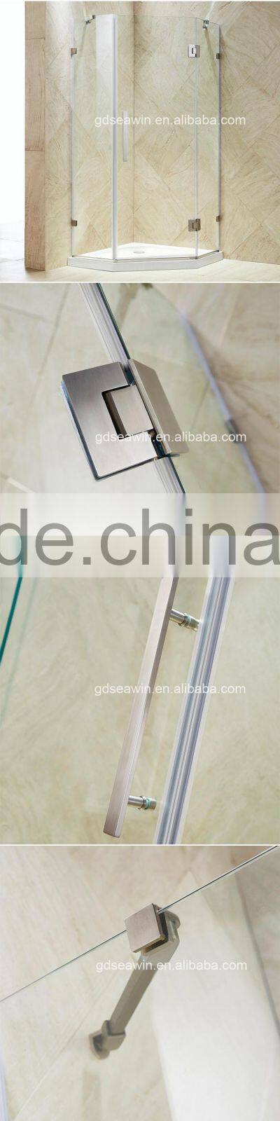 Top Grade French Style Custom Frameless Hinge Glass Shower Door