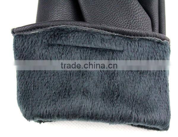 black ladies cheap PU synthetic leather gloves
