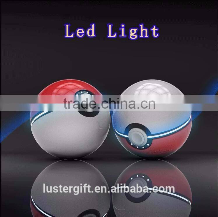 2016 Hot New Products Cartoon with LED Light Poke Ball Pokeball Pokemon Go Power Bank Charger