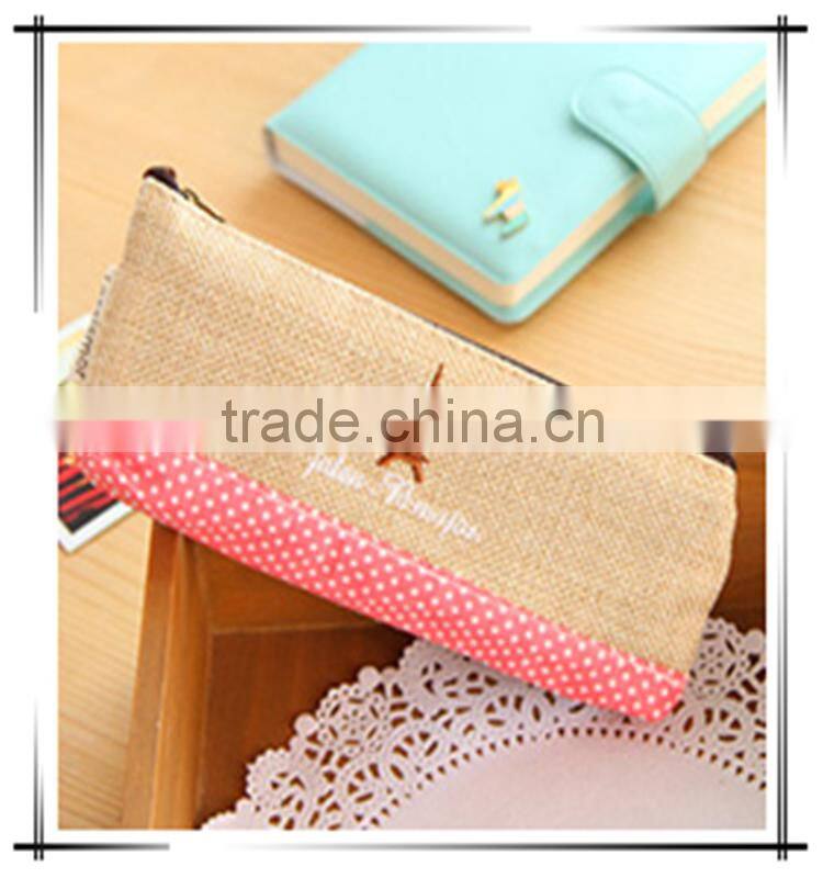Assorted Color Cute Handmade Cotton Pencil Case For Girls