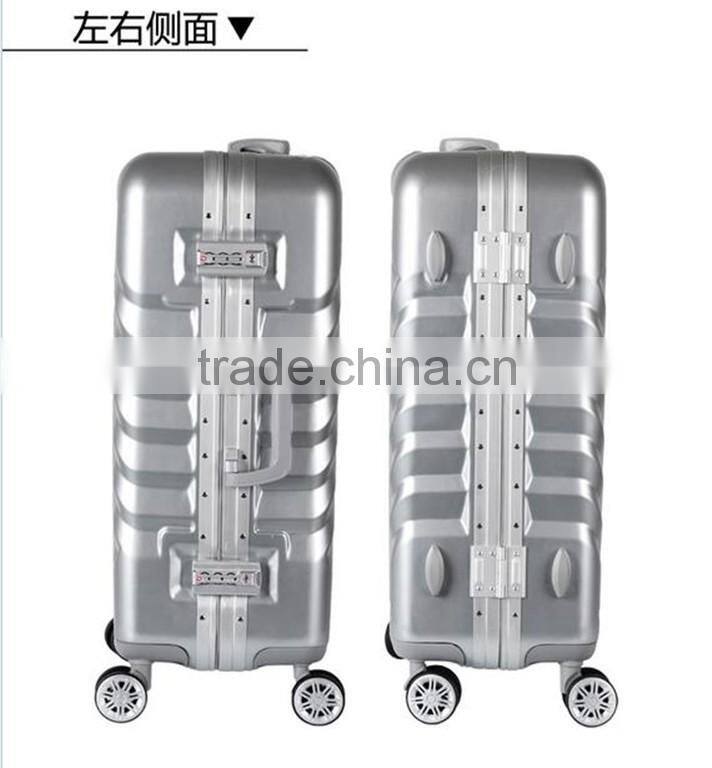 China 2016 ABS&PC Factory trolley case Fashion travelling bags Aluminum Frame Travel luggage bag/ trolley case