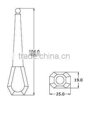 Black bottom fancy plastic empty eyeliner tube