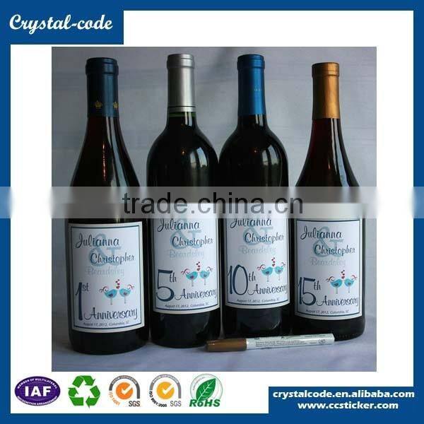 Hot stamped printing logo adhesive paper wine label