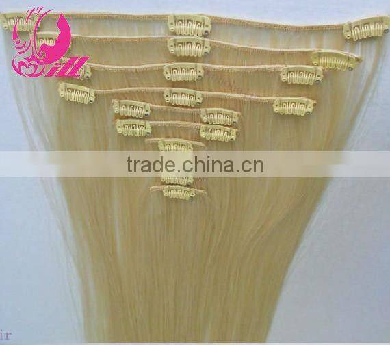 100% Human hair clip in hair extensions for african american full head clip in hair extensions straight 100g Per Set