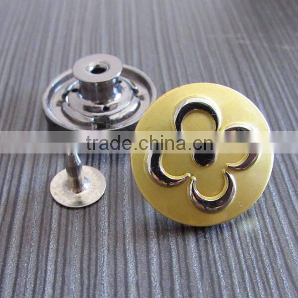 golden metal jeans button