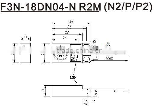 4mm detection distance TOp Inductive Proximity Sensor Switch with