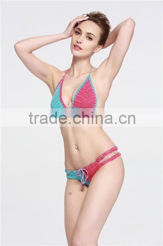 2016 popular sexy crochet bikini swimwear for women