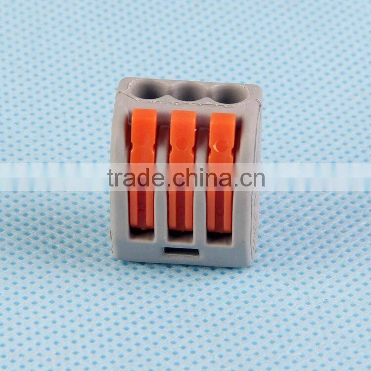 wago 222 series push in wireconnector terminal block with three conductor