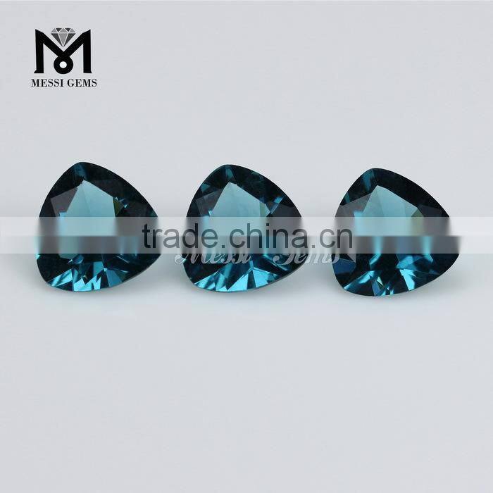 Wuzhou Messigems Custom Trillion 12x12 London Topaz Crystal Stone Design For Dress