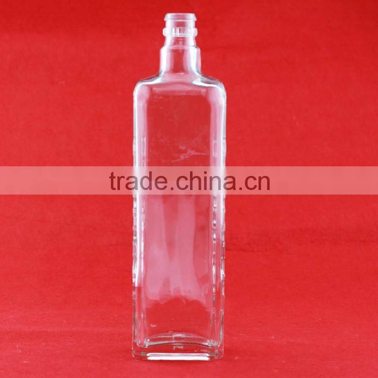 low cheap glass material bottles ice wine bottles 700ml aluminum metal cap bottles