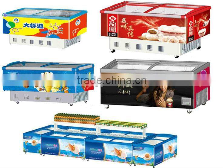Commercial Efficient290 Compressor Supermarket Island Showcase Refrigerator