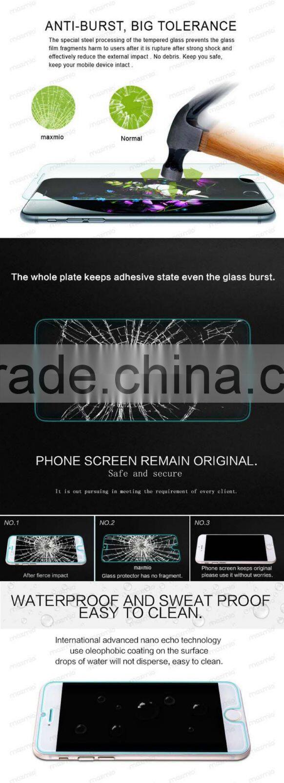 anti-scratch anti oil anti explosion flexible glass screen protector for note 7