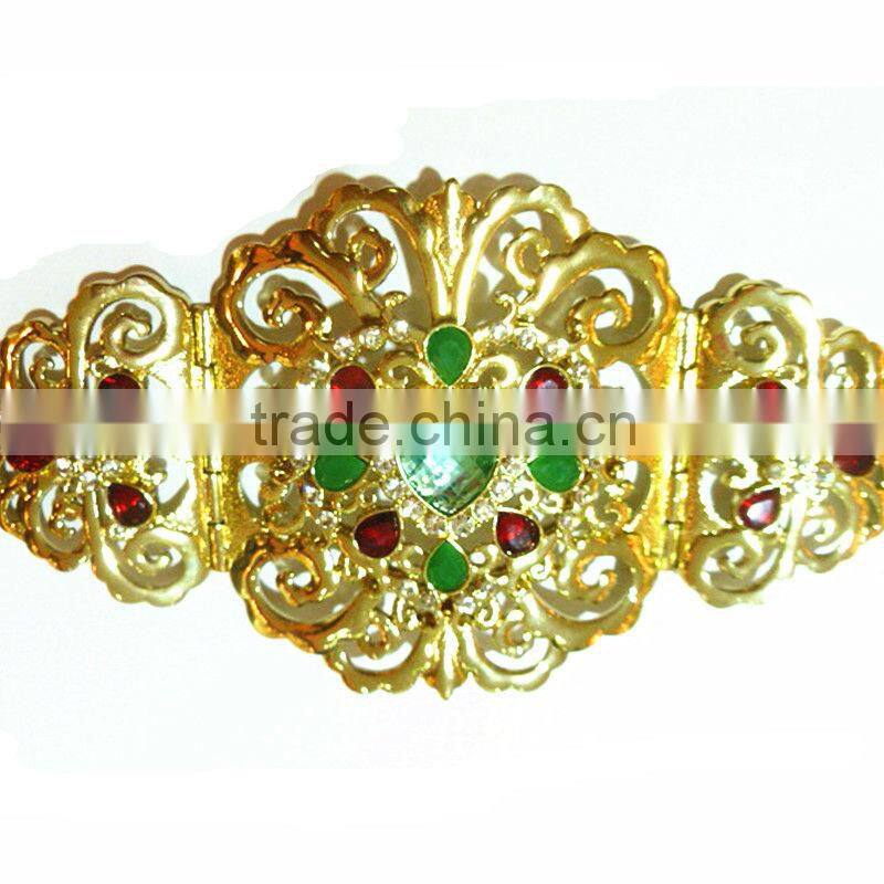 Laste design silver metal waist belt buckles wholesale with crystal stone