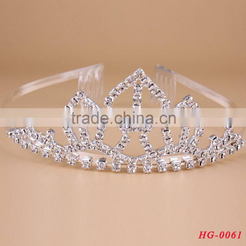 Popolar Crystal crown pink comb
