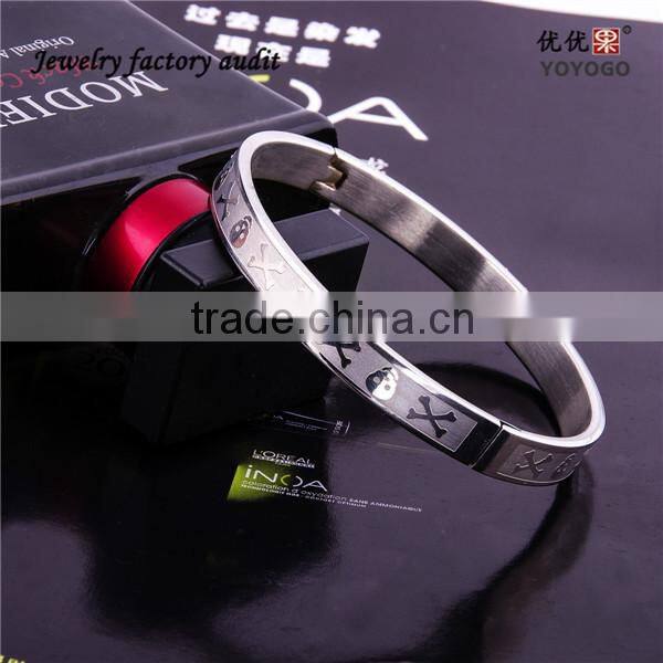 2014 Friendship Stainless Steel Plain Punk Metal Bracelet