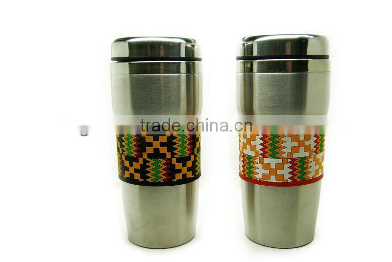 stainless steel coffee mug with 3D soft pvc