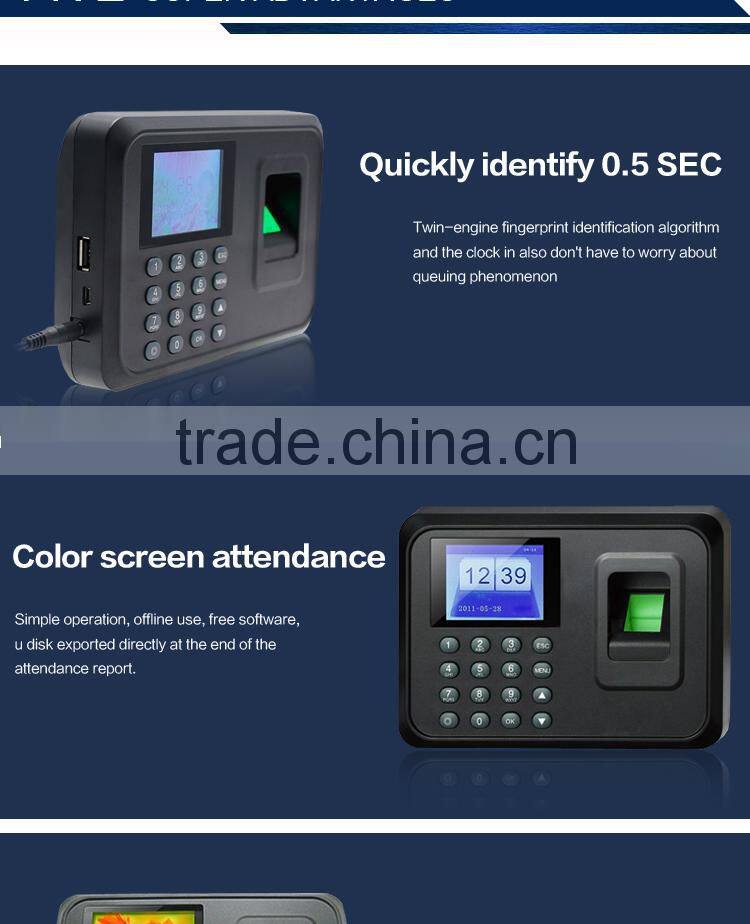 Hot selling bs101 fingerprint time recording and fingerprint time attendance machine price