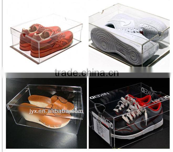Clear plastic stackable shoe storage box