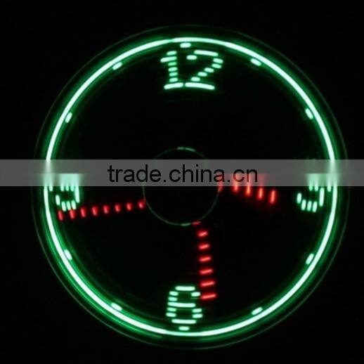 USB LED Clock Fan / Fan Clock with LED Light / led message usb fan