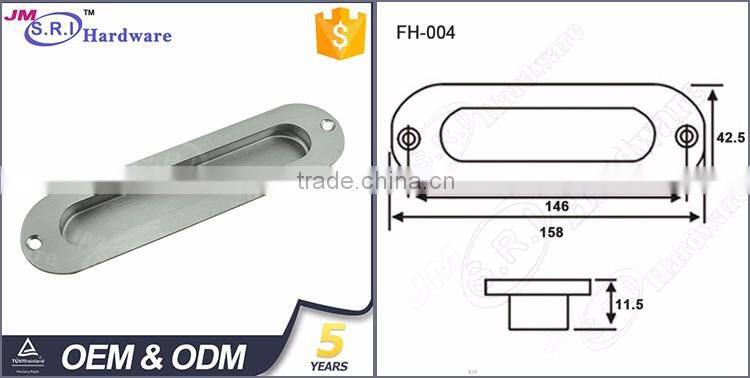 Popular surface mounted oval shape stainless steel flush pull