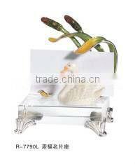 Good fortune goose enamel crystal card holder