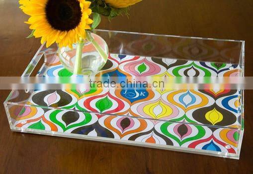 factory wholesale custom clear acrylic tray with insert