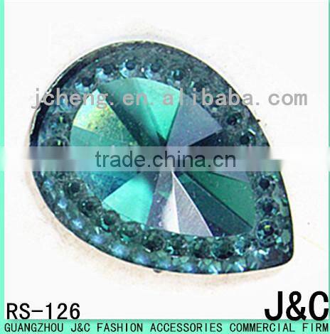 16*21green color star effect special shaped resin stone