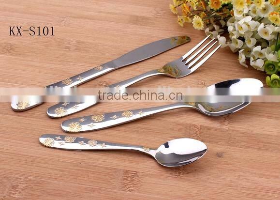 Gold-plated Handle Stainless Steel Flatware set