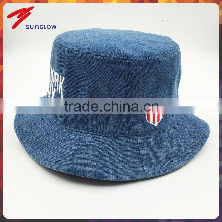 Factory wholesale embroidery jean bucket hat