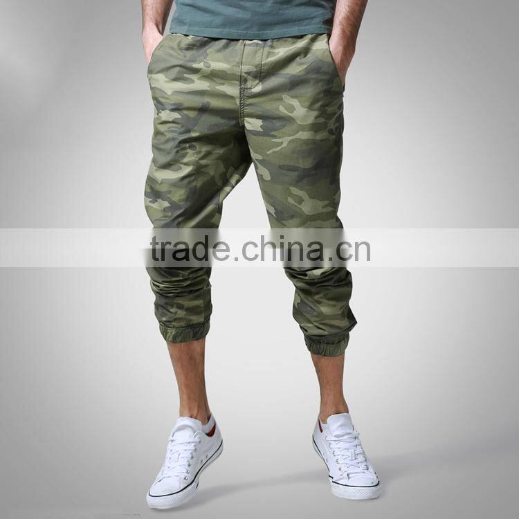 Men Wholesale Fashion Custom Cotton Drop Crotch Camo Jogger Pants
