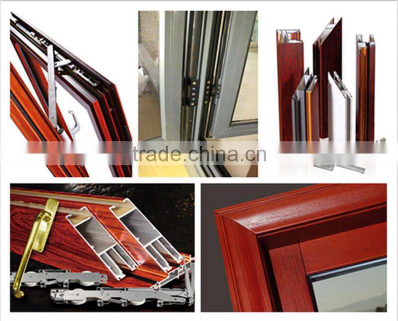 aluminum side hung casement window with half round spoked pediment
