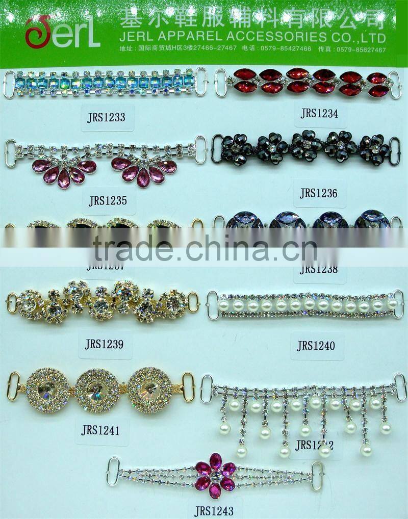 2013 lady sandal upper alloy rhinestone sparkle loop chain