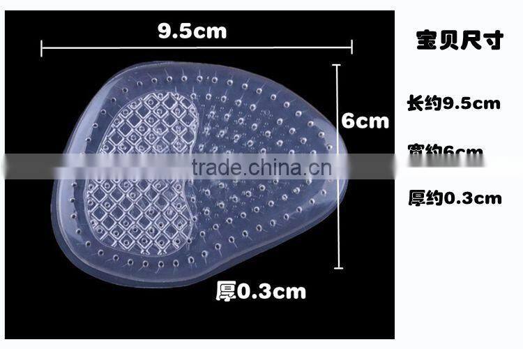 Metatarsal massaging non-skid gel forefoot pad sticky metatarsal cushion